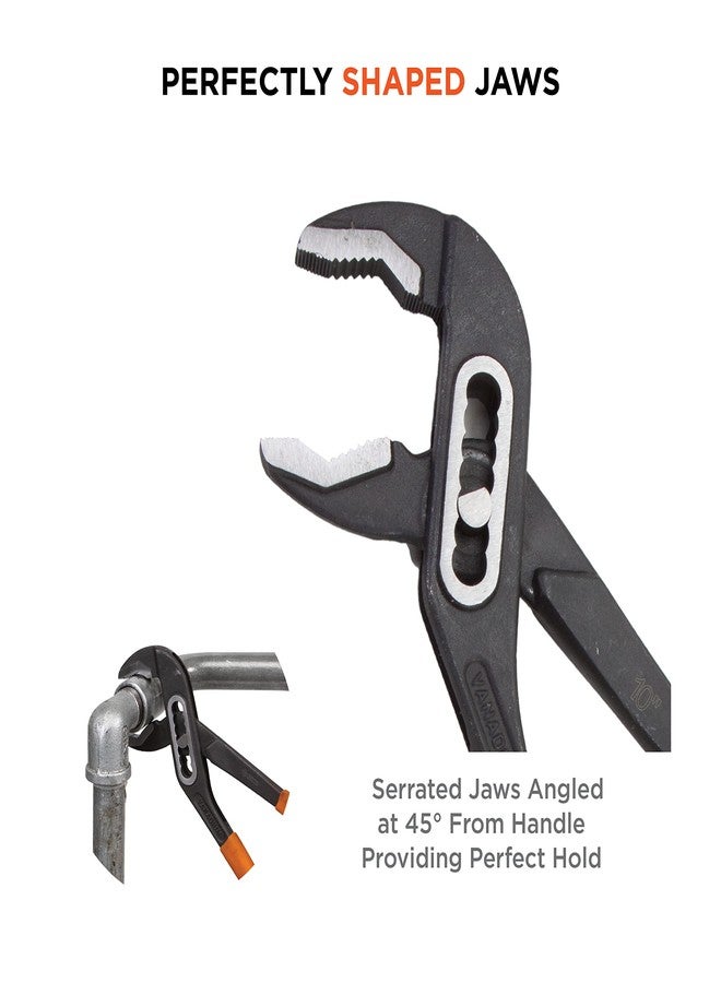 GROZ 7 inch Water Pump Plier with 7 Position Size Adjustment| Plumber plier for Turning & Holding Pipes, Nuts, Bolts etc.| Cushion Grip| Length: 7”| WPP/BJ/7/CV - Image 2